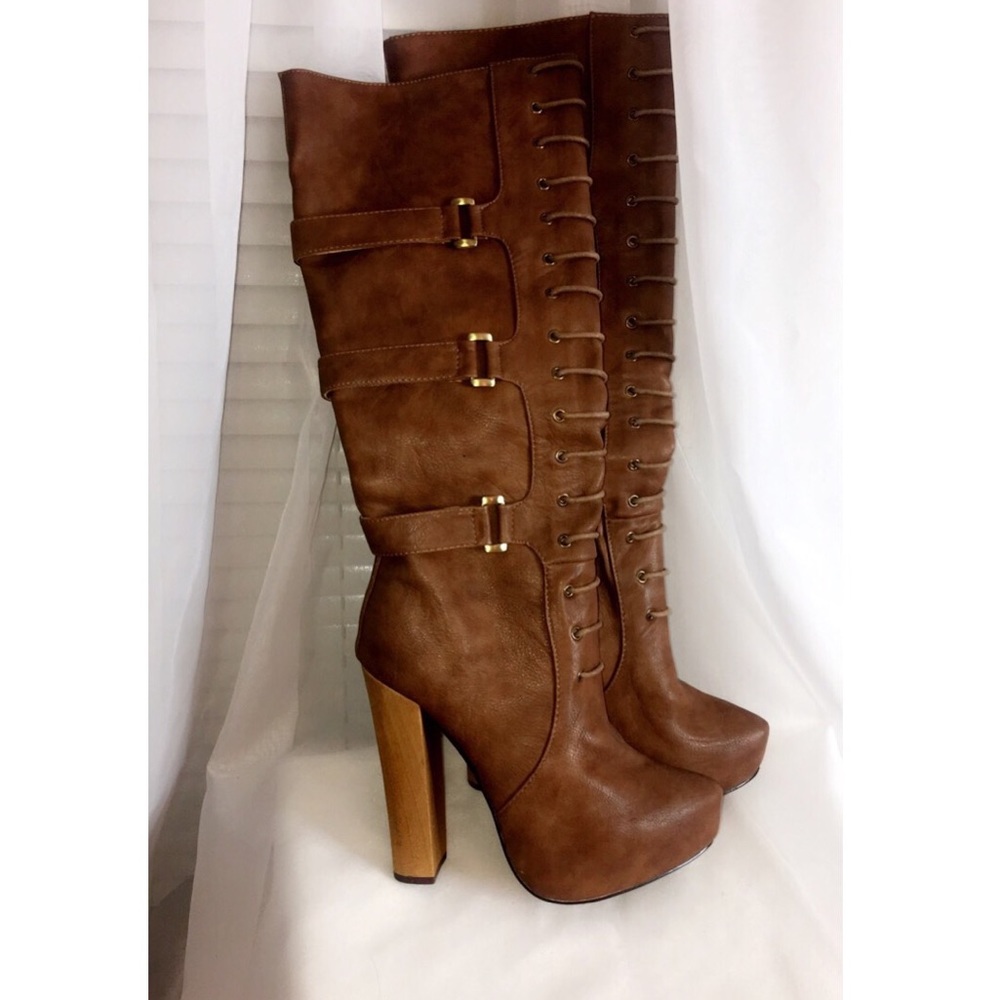 Laced high heel boots size 8 NWT